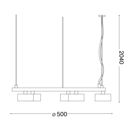 Ideal Lux - LED Luster na sajli MINOR 5xGX53/9W/230V pr. 50 cm crna