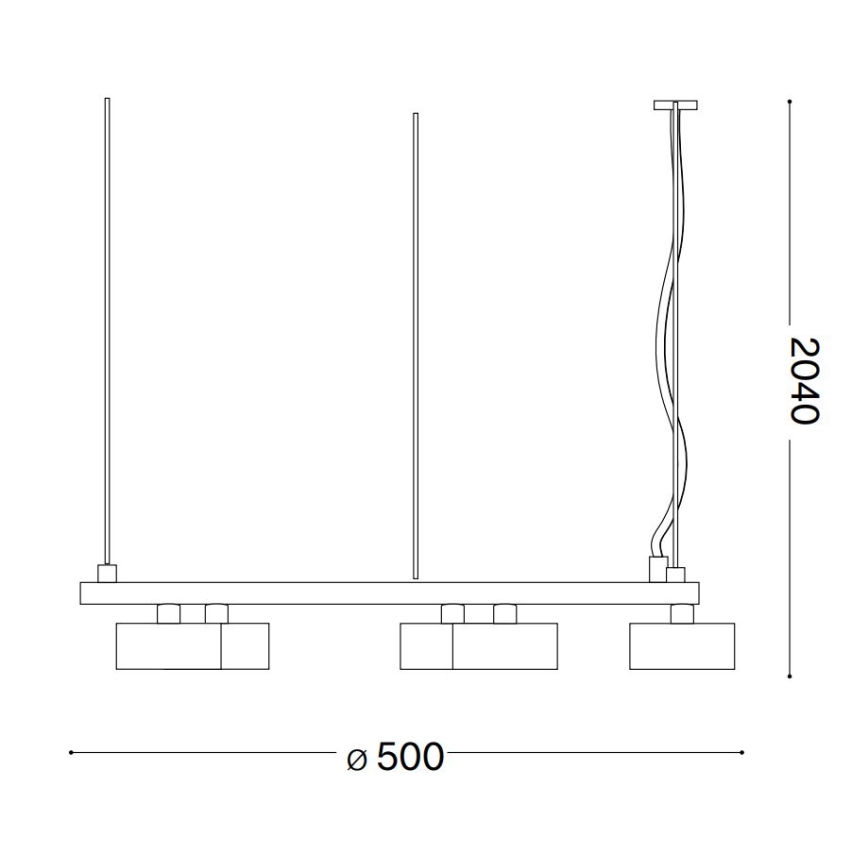 Ideal Lux - LED Luster na sajli MINOR 5xGX53/9W/230V pr. 50 cm crna