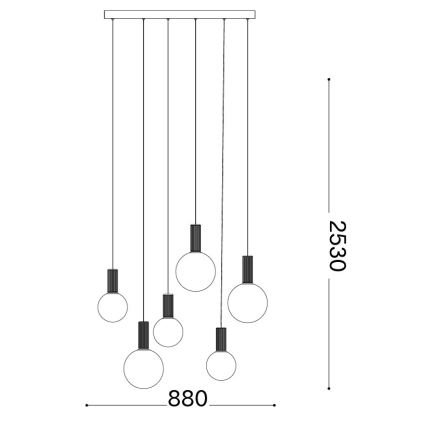 Ideal Lux - LED luster na sajli ODEON LED/39W/230V CRI 90 bež/bijela