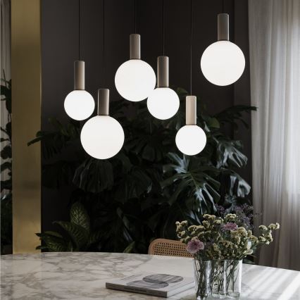 Ideal Lux - LED luster na sajli ODEON LED/8W/230V CRI 90 pr. 15 cm bež/bijela