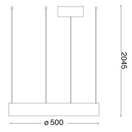 Ideal Lux - LED Luster na sajli ORACLE LED/28W/230V 3000K pr. 50 cm CRI 90 bijela