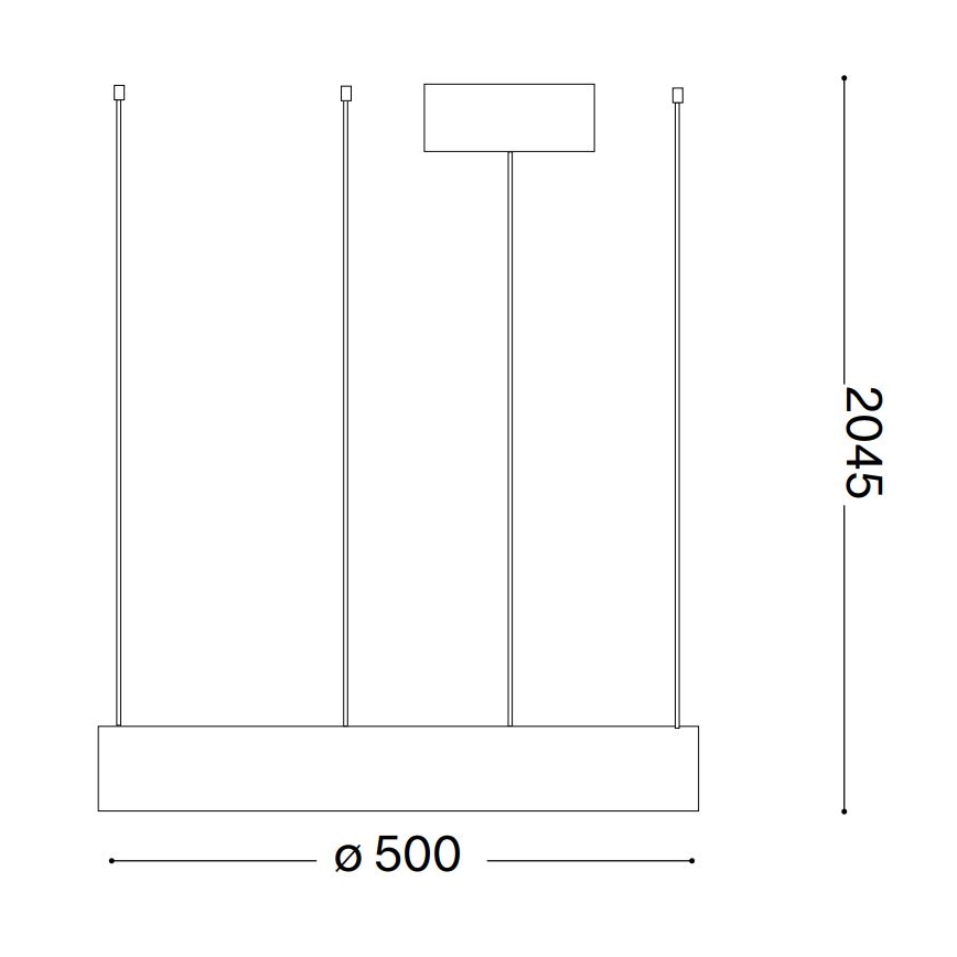 Ideal Lux - LED Luster na sajli ORACLE LED/28W/230V 3000K pr. 50 cm CRI 90 crna