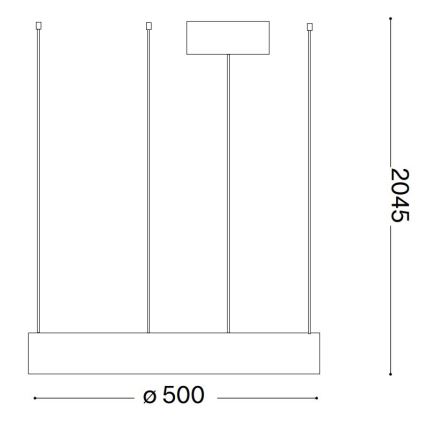 Ideal Lux - LED Luster na sajli ORACLE LED/28W/230V 3000K pr. 50 cm CRI 90 crna