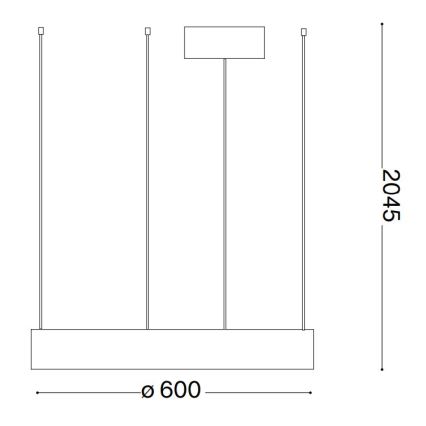 Ideal Lux - LED Luster na sajli ORACLE LED/33W/230V 3000K pr. 60 cm CRI 90 crna