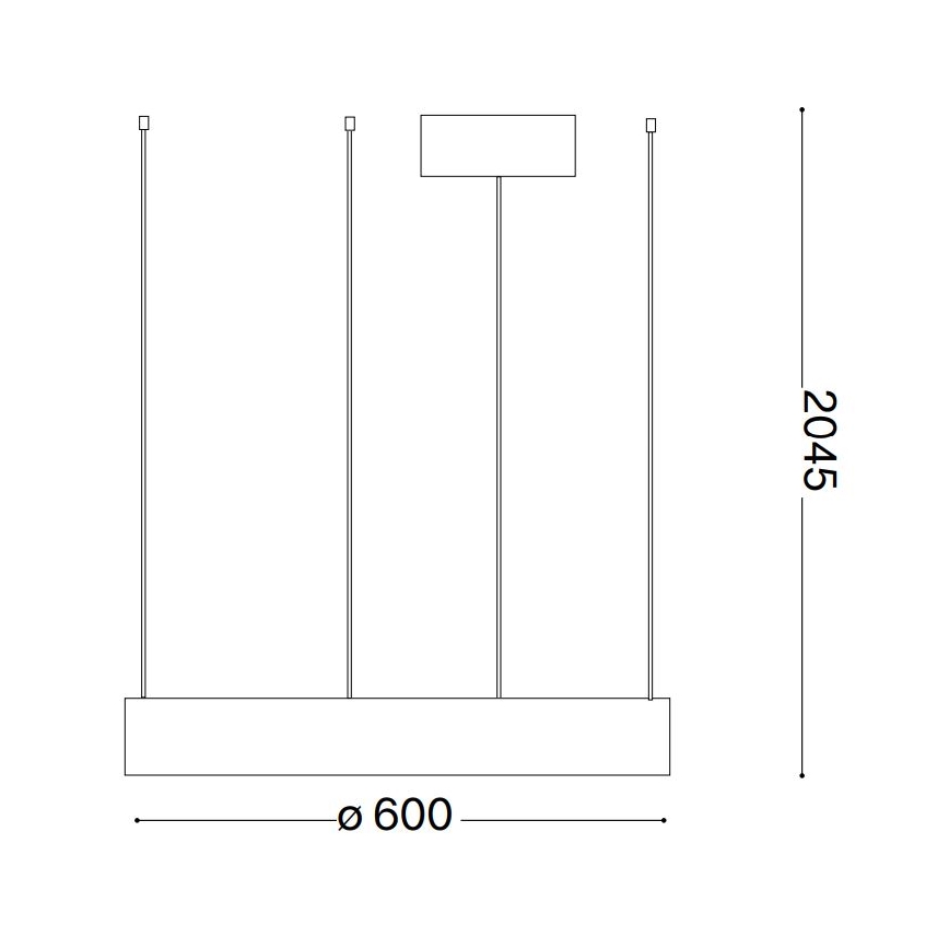Ideal Lux - LED Luster na sajli ORACLE LED/33W/230V 3000K pr. 60 cm CRI 90 crna
