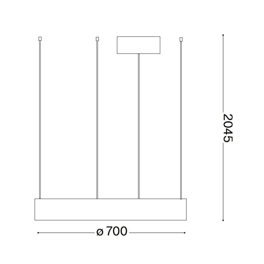 Ideal Lux - LED Luster na sajli ORACLE LED/35W/230V 3000K pr. 70 cm CRI 90 crna