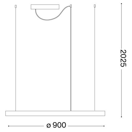 Ideal Lux - LED Luster na sajli ORACLE LED/55W/230V 3000K pr. 90 cm bijela