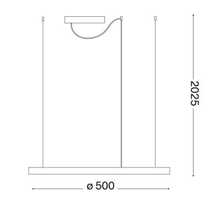 Ideal Lux - LED luster s mogućnošću prigušivanja na sajli ORACLE SLIM LED/28W/230V 3000K CRI 90 promjer 50 cm bijela