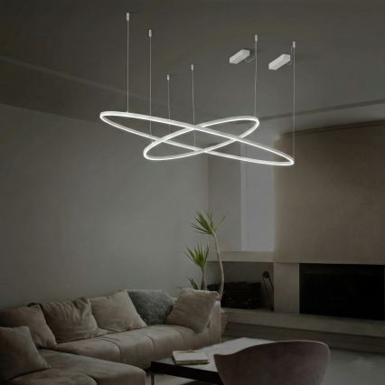 Ideal Lux - ORACLE SLIM LED luster na sajli, 29W/230V, 2700K, CRI 90, promjer 50 cm, bijela