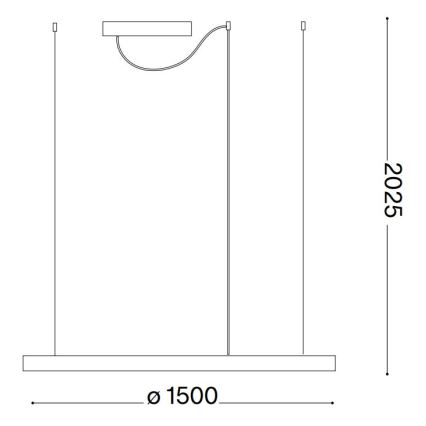 Ideal Lux - LED Luster na sajli ORACLE SLIM LED/29W/230V 2700K pr. 50 cm crna