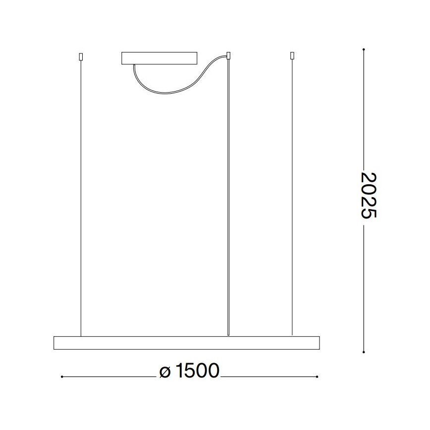 Ideal Lux - LED luster na sajli ORACLE SLIM LED/29W/230V 2700K CRI 90 Ø 50 cm crna