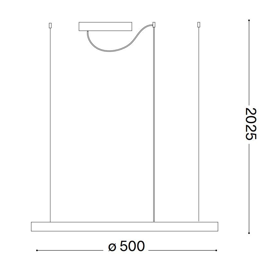 Ideal Lux - LED viseći luster na kabelu ORACLE SLIM LED/29W/230V 3000K CRI 90 Ø 50 cm bijela