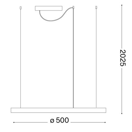 Ideal Lux - LED luster na sajli ORACLE SLIM LED/29W/230V 3000K CRI 90 promjer 50 cm zlatna