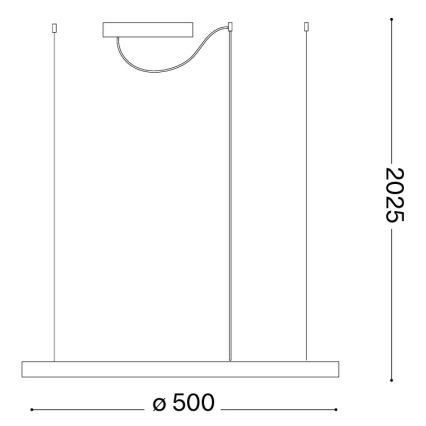 Ideal Lux - LED luster na sajli ORACLE SLIM LED/29W/230V 3000K CRI 90, promjer 50 cm, zlatna