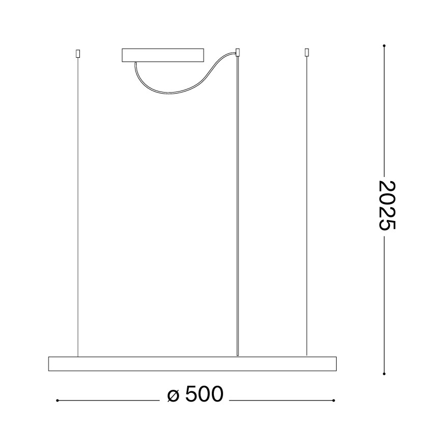 Ideal Lux - LED luster na sajli ORACLE SLIM LED/29W/230V 3000K CRI 90, promjer 50 cm, zlatna