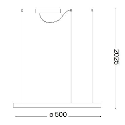 Ideal Lux - LED Luster na sajli ORACLE SLIM LED/32W/230V 3000K pr. 50 cm bijela