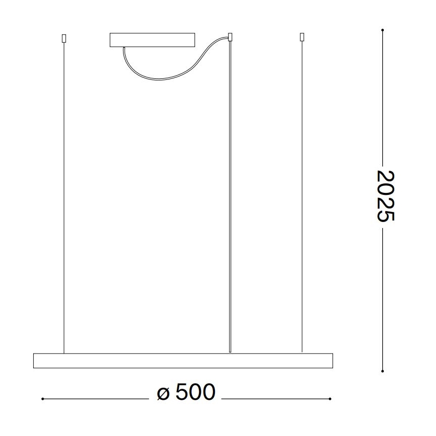Ideal Lux - LED Luster na sajli ORACLE SLIM LED/32W/230V 4000K pr. 50 cm crna