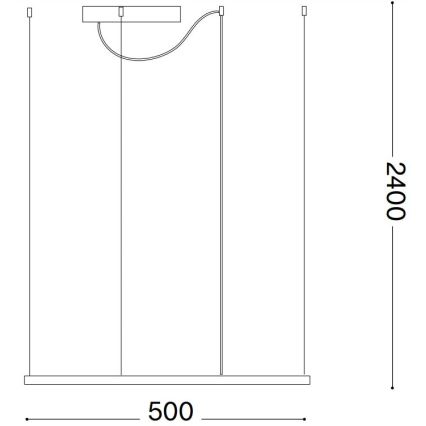 Ideal Lux - LED Luster na sajli ORACLE SLIM LED/33W/230V 3000K 50x50 cm bijela