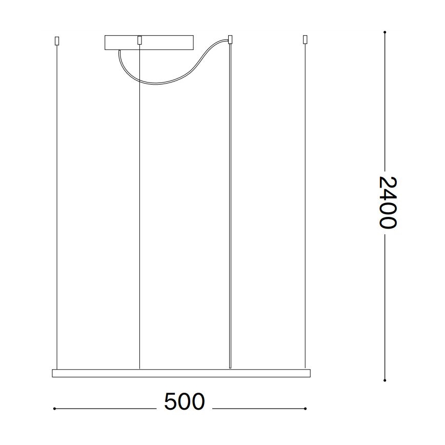 Ideal Lux - LED Luster na sajli ORACLE SLIM LED/33W/230V 3000K 50x50 cm bijela