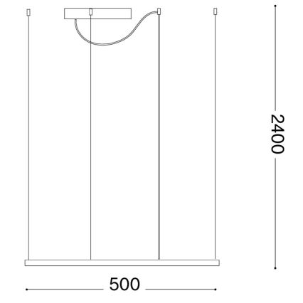 Ideal Lux - LED luster na sajli ORACLE SLIM LED/33W/230V 3000K CRI 90 50x50 cm zlatna