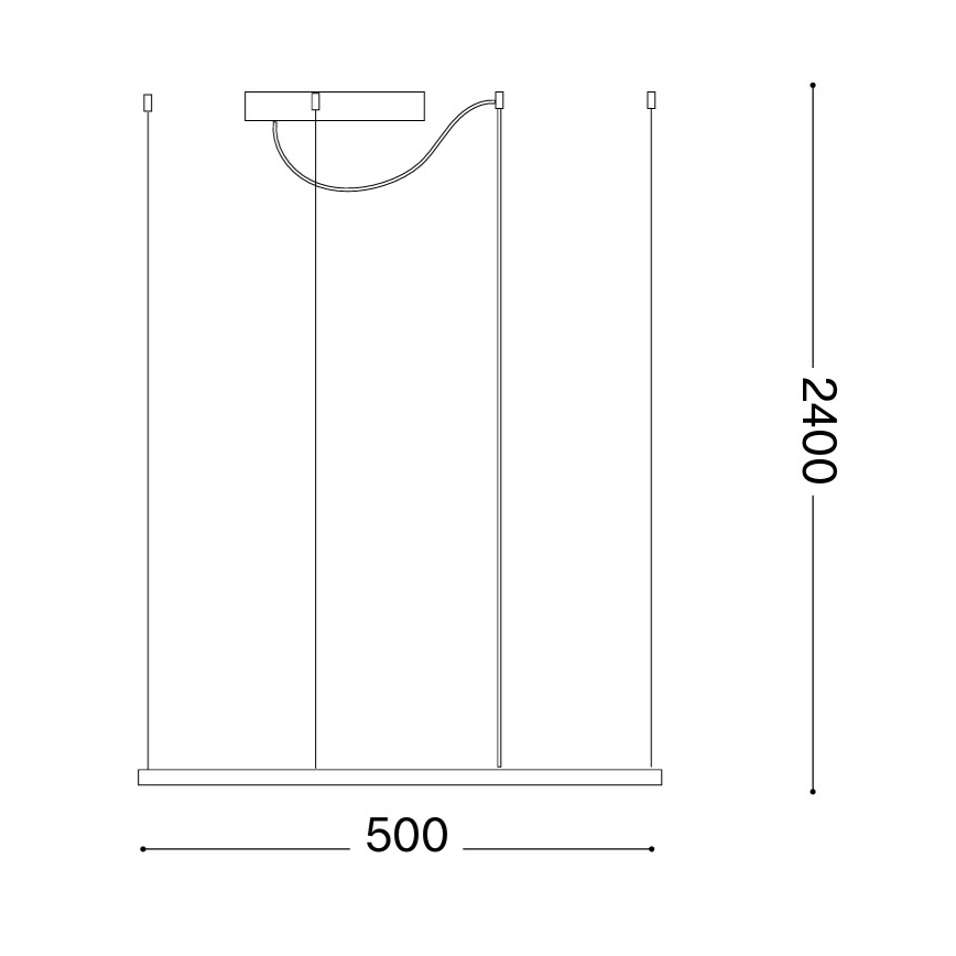 Ideal Lux - LED luster na sajli ORACLE SLIM LED/33W/230V 3000K CRI 90 50x50 cm zlatna