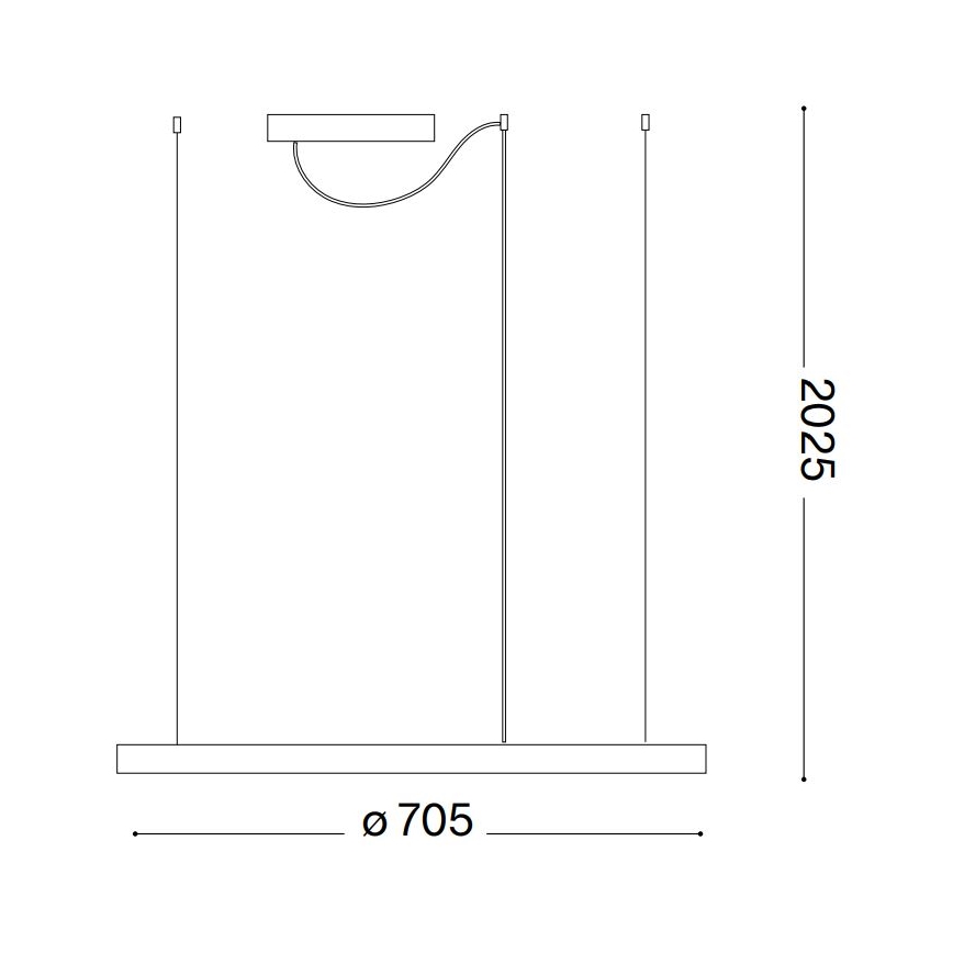 Ideal Lux - LED viseći luster na sajli ORACLE SLIM LED/37W/230V 2700K CRI 90 Ø 70 cm crna