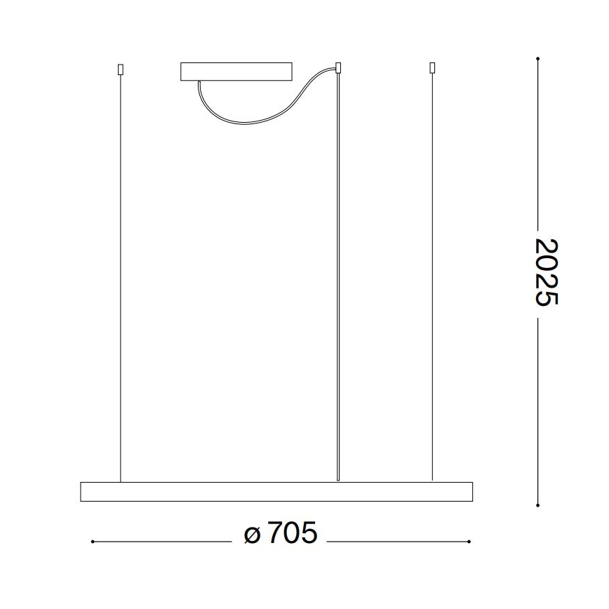 Ideal Lux - LED luster na sajli ORACLE SLIM LED/37W/230V 4000K CRI 90 Ø 70 cm bijela