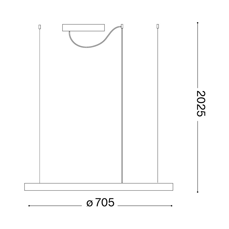 Ideal Lux - LED luster na sajli ORACLE SLIM LED/37W/230V 3000K CRI 90 Ø 70 cm zlatna