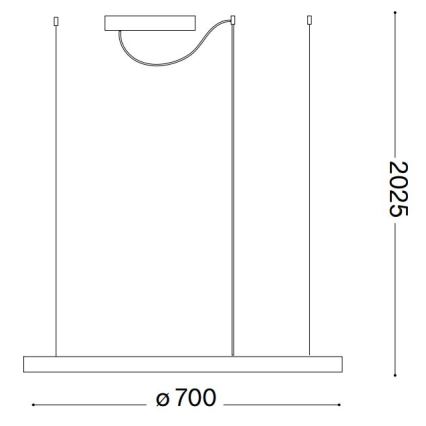 Ideal Lux - LED Prigušivi luster na sajli ORACLE SLIM LED/39W/230V 3000K pr. 70 cm bijela