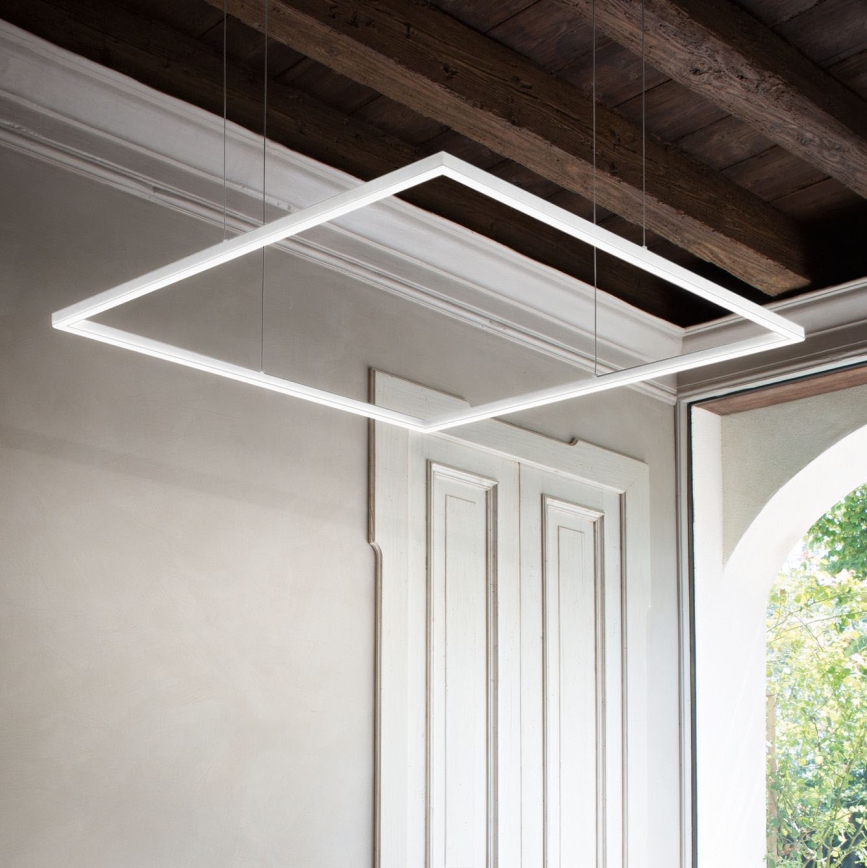 Ideal Lux - LED Luster na sajli ORACLE SLIM LED/41W/230V 3000K 70x70 cm bijela