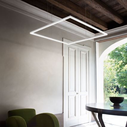 Ideal Lux - LED Luster na sajli ORACLE SLIM LED/41W/230V 3000K 70x70 cm bijela