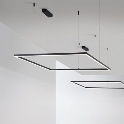 Ideal Lux - LED Luster na sajli ORACLE SLIM LED/41W/230V 3000K 70x70 cm crna