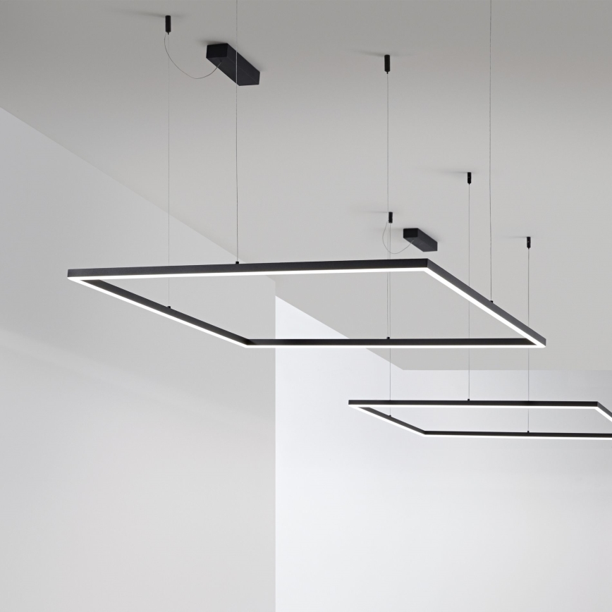 Ideal Lux - LED Luster na sajli ORACLE SLIM LED/41W/230V 3000K 70x70 cm crna