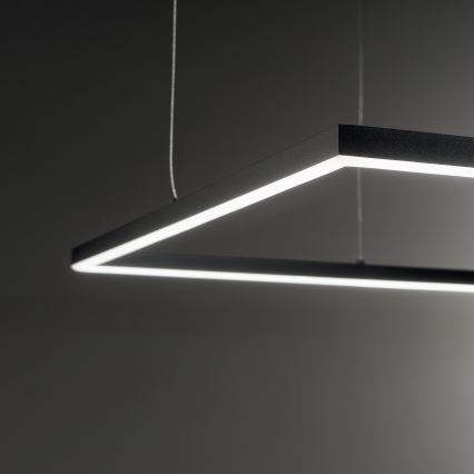 Ideal Lux - LED Luster na sajli ORACLE SLIM LED/41W/230V 3000K 70x70 cm crna