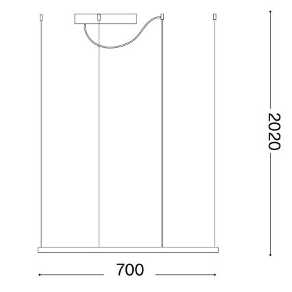 Ideal Lux - LED Luster na sajli ORACLE SLIM LED/41W/230V 3000K 70x70 cm crna