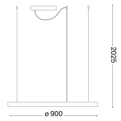 Ideal Lux - prigušivi LED viseći luster na sajli ORACLE SLIM LED/42W/230V 3000K CRI 90 Ø 90 cm bijela