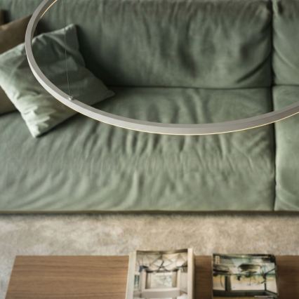 Ideal Lux - prigušivi LED viseći luster na sajli ORACLE SLIM LED/42W/230V 3000K CRI 90 Ø 90 cm bijela