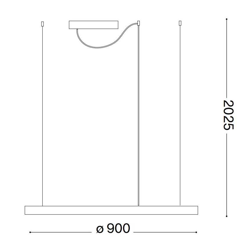 Ideal Lux - LED Prigušivi luster na sajli ORACLE SLIM LED/43W/230V 3000K pr. 90 cm bijela