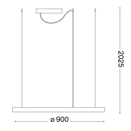 Ideal Lux - LED Prigušivi luster na sajli ORACLE SLIM LED/43W/230V 3000K pr. 90 cm crna