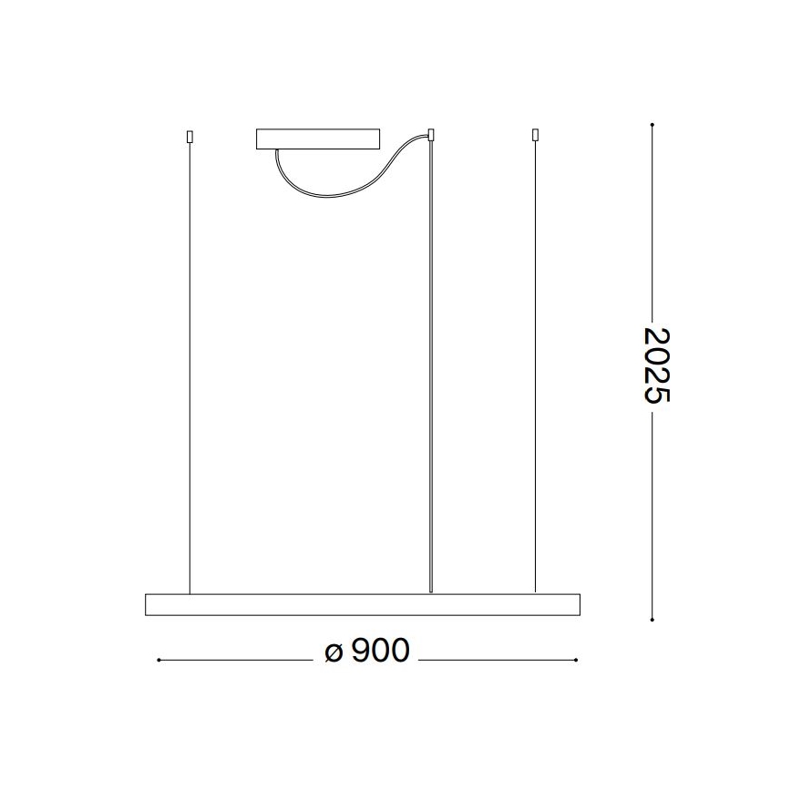 Ideal Lux - LED Prigušivi luster na sajli ORACLE SLIM LED/43W/230V 3000K pr. 90 cm crna