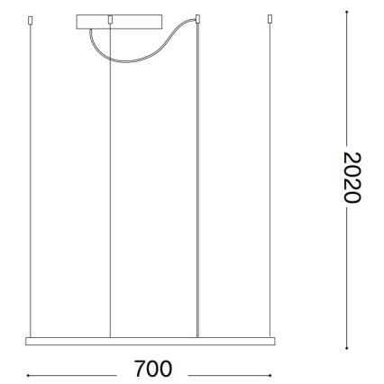 Ideal Lux - LED luster na sajli ORACLE SLIM LED/44W/230V 3000K CRI 90 70x70 cm bijela