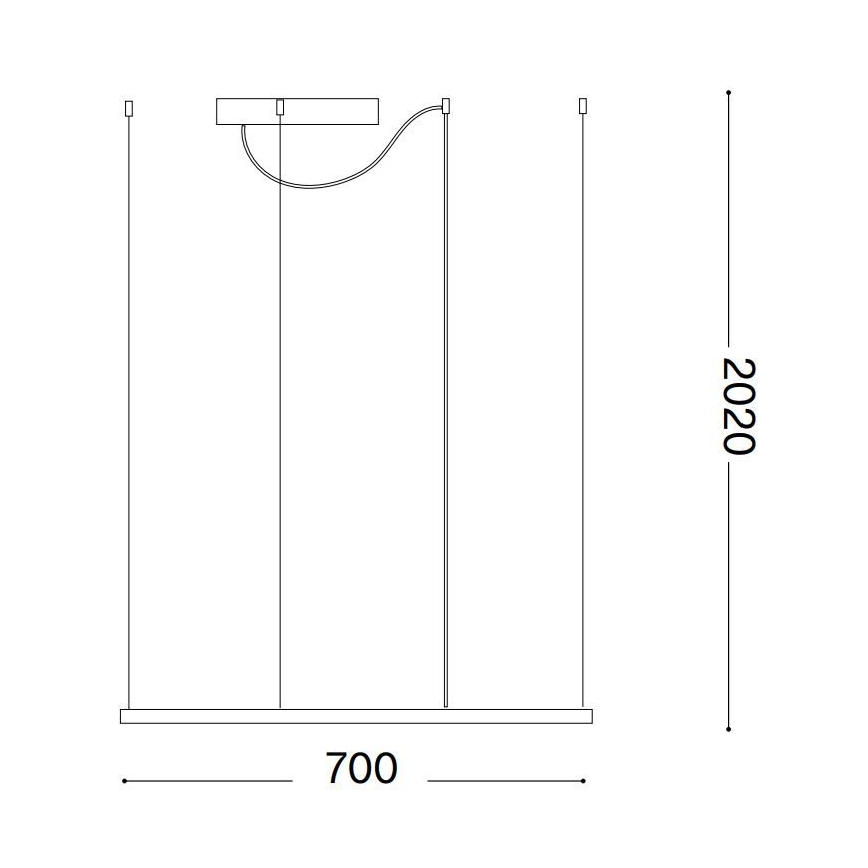 Ideal Lux - LED luster na sajli ORACLE SLIM LED/44W/230V 3000K CRI 90 70x70 cm bijela