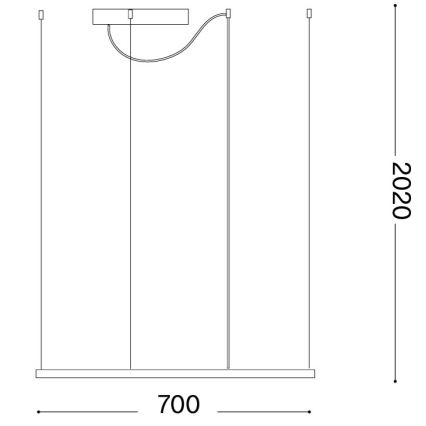 Ideal Lux - LED luster na sajli ORACLE SLIM LED/44W/230V 3000K CRI 90 70x70 cm zlatna