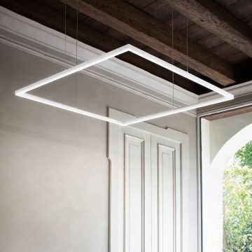 Ideal Lux - LED Luster na sajli ORACLE SLIM LED/53W/230V 3000K 90x90 cm bijela