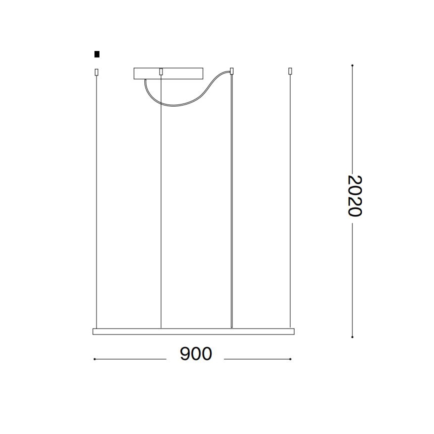 Ideal Lux - LED Luster na sajli ORACLE SLIM LED/53W/230V 3000K 90x90 cm bijela