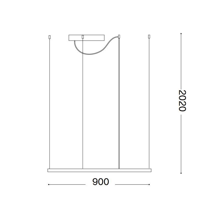Ideal Lux - LED Luster na sajli ORACLE SLIM LED/53W/230V 3000K 90x90 cm crna