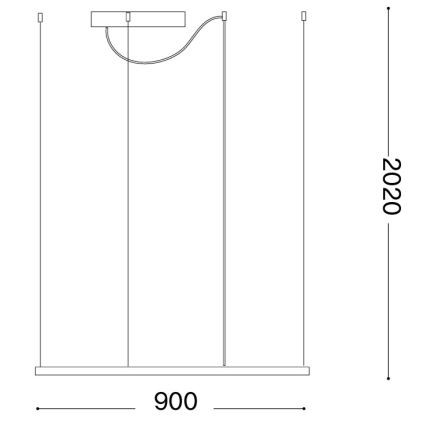 Ideal Lux - LED luster na sajli ORACLE SLIM LED/53W/230V 3000K CRI 90 90x90 cm zlatna
