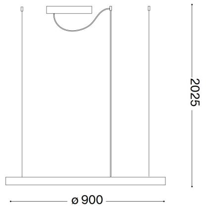 Ideal Lux - LED Luster na sajli ORACLE SLIM LED/55W/230V 4000K pr. 90 cm bijela
