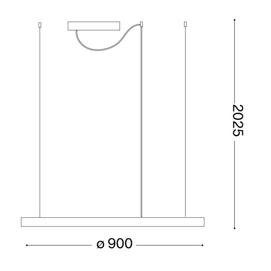 Ideal Lux - LED Luster na sajli ORACLE SLIM LED/55W/230V 4000K pr. 90 cm bijela