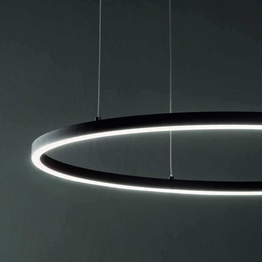 Ideal Lux - LED Prigušivi luster na sajli ORACLE SLIM LED/76W/230V 3000K pr. 150 cm crna